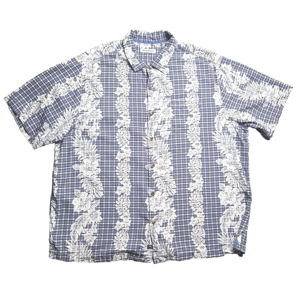 Tommy Bahama Men Camp Shirt Camelo Vines Ocean Deep 100% Silk T319987 NWOT 2XL